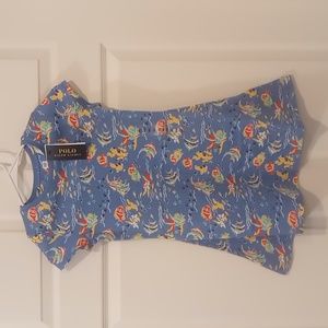 Polo Ralph Lauren Short Sleeve Tropical Print Dress 6/6X New with Tags